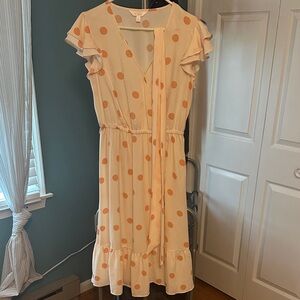 Lauren Conrad Polka Dot Ruffle Sleeve Dress